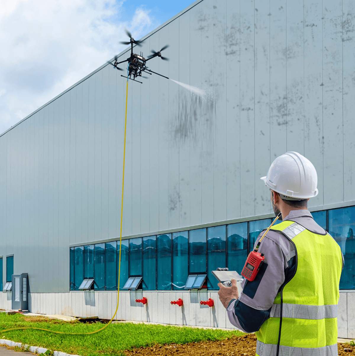Industrial facade cleaning